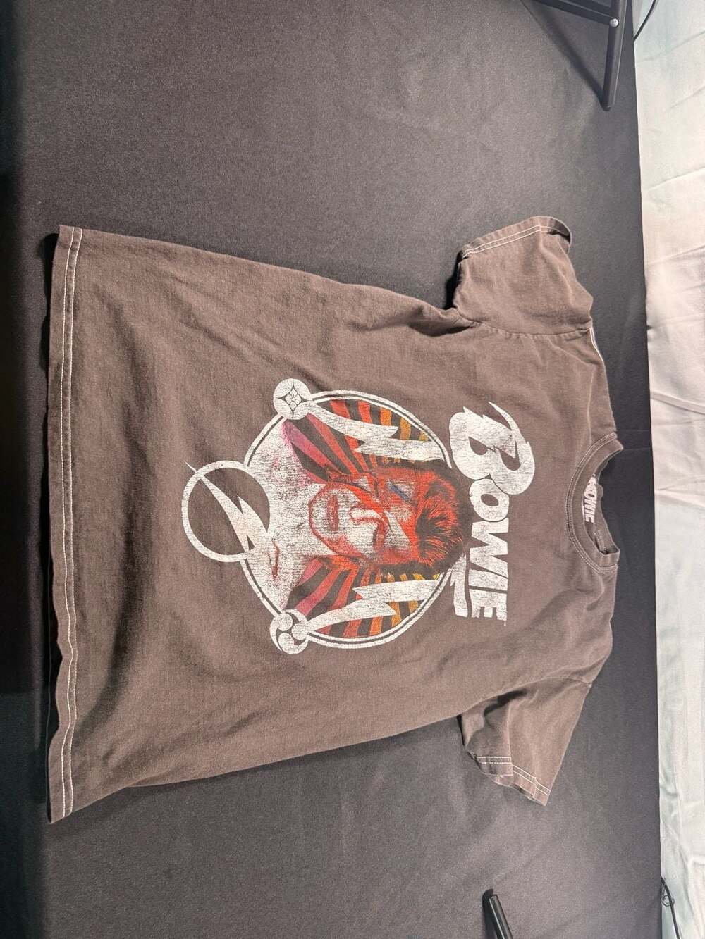 David Bowie Aladdin Sane T-Shirt Size S Brown Cotton Graphic Tee